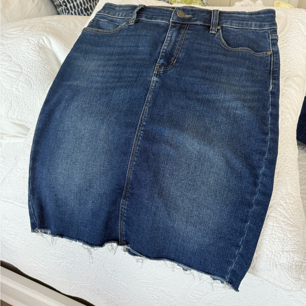 Liverpool Blue Pencil Skirt Knee-Length Casual